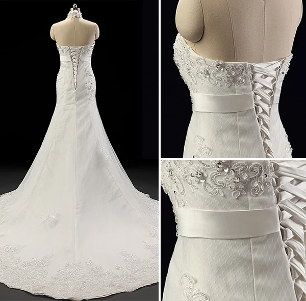 Licol De Luxe Robe De Mariage En Dentelle De Perles De Cristal De Robe De Mariée