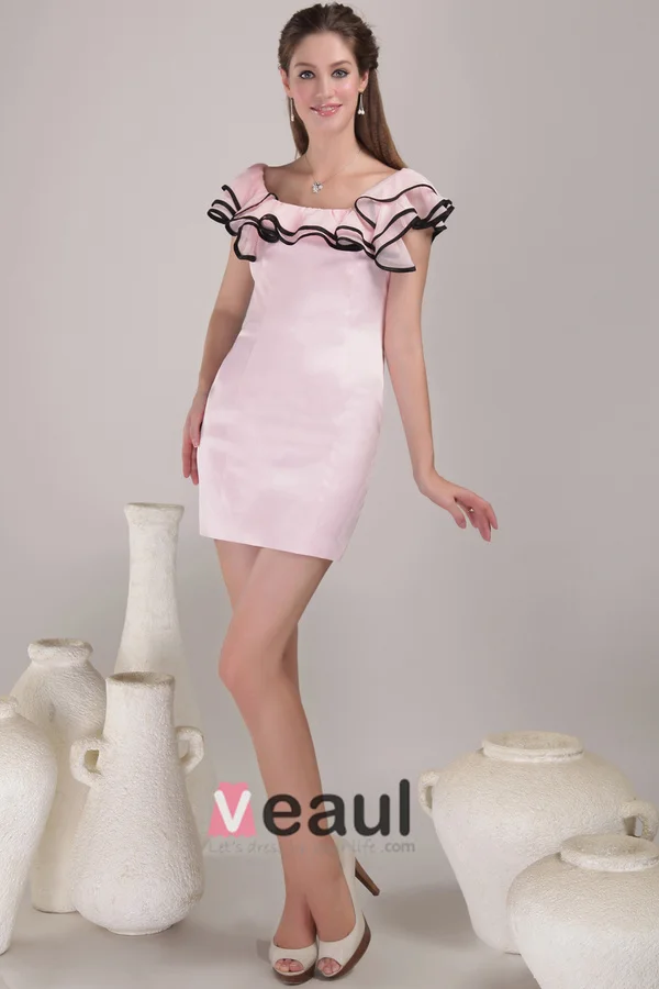 2015 Beautiful Short Pink Cocktail Dress Party Dress