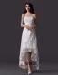 Classique Strass Perles Tulle Brodé De Dentelle Robe De Mariée Courte De La Plage