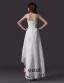 Classique Strass Perles Tulle Brodé De Dentelle Robe De Mariée Courte De La Plage