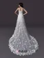 2015 A-line Embroidered Flower Asymmetrical Tulle Short Wedding Dress