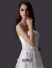2015 A-line Embroidered Flower Asymmetrical Tulle Short Wedding Dress