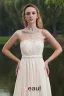 2015 Simple A-line Strapless Champagne long Evening Dresses