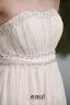 2015 Simple A-line Strapless Champagne long Evening Dresses