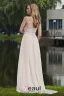 2015 Simple A-line Strapless Champagne long Evening Dresses
