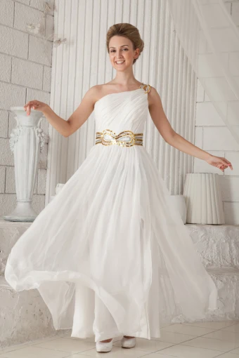 2015 Perfect Natural One Shoulder Zipper Long Evening Dresses
