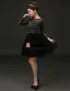 2015 Elegant Scoop Neck Long Sleeves Cocktail Dress/ Little Black Dress