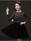 2015 Elegant Scoop Neck Long Sleeves Cocktail Dress/ Little Black Dress