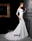 2015 Trumpet /Mermaid Square Neckline 1/2 Sleeves Lace Wedding Dresses