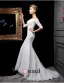 2015 Trumpet /Mermaid Square Neckline 1/2 Sleeves Lace Wedding Dresses