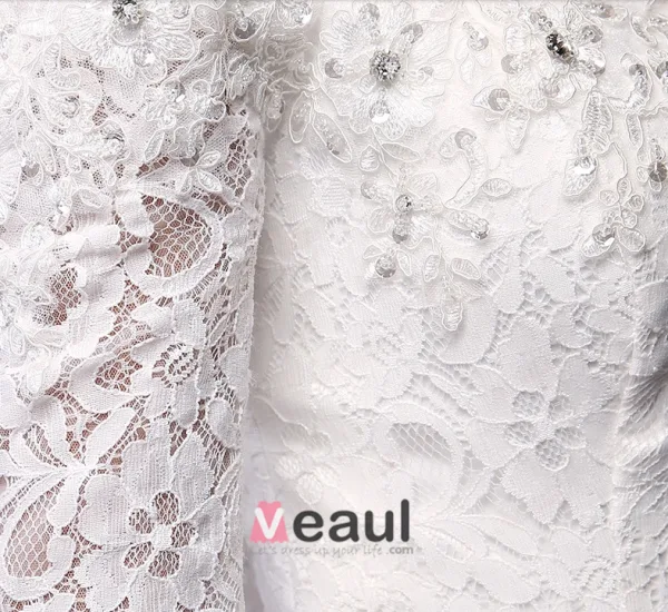 2015 Trumpet /Mermaid Square Neckline 1/2 Sleeves Lace Wedding Dresses