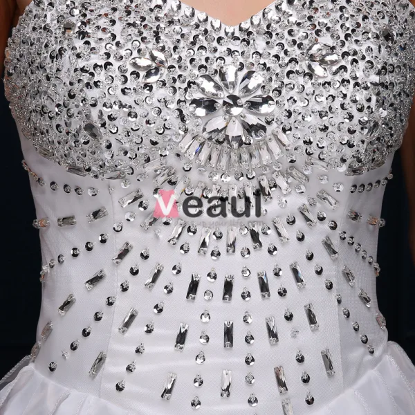 2015 Robe De Bal Sweetheart Perles Paillettes Organza Robes De Mariée