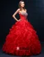 2015 Robe De Bal Sweetheart Perles Paillettes Organza Robes De Mariée