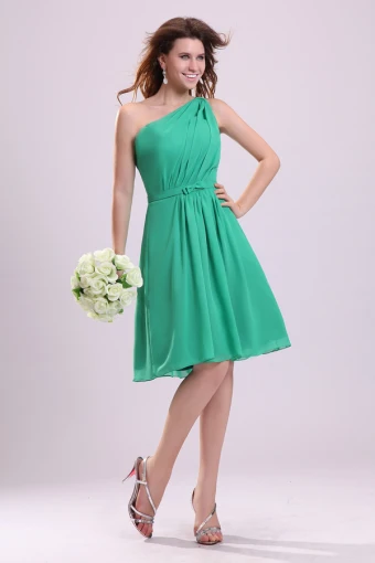2015 Sightly A Line Knee Length Green Bridesmaid Dresses
