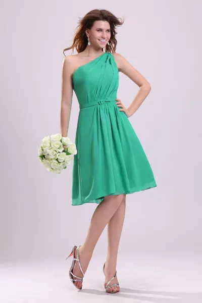 2015 Sightly A-line Knee-length Green Bridesmaid Dresses