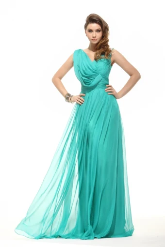 2015 Good Quality Pleated Sleeveless Formal Dress Evening Dresses