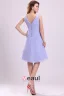 V-cou Plissé Robes De A-ligne Courte De Demoiselle D'honneur