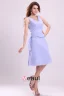 V-cou Plissé Robes De A-ligne Courte De Demoiselle D'honneur
