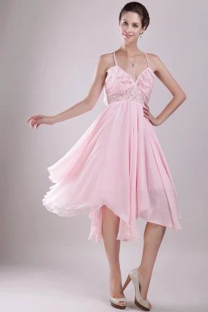 Rêver En Mousseline De Soie Robe De Cocktail Licol Asymétrique