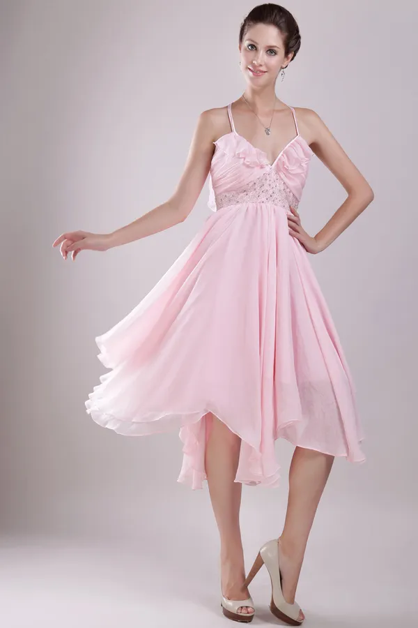 2015 Dream Chiffon Asymmetrical Halter Cocktail Dresses