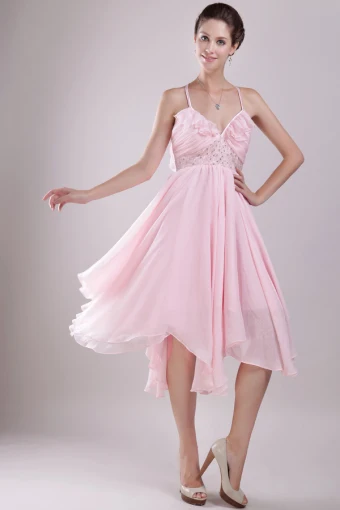 Drømme Chiffon Asymmetrisk Grime Cocktail Kjole Festkjoler