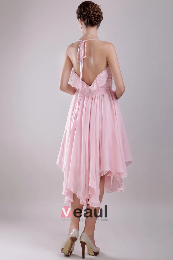 Drømme Chiffon Asymmetrisk Grime Cocktail Kjole Festkjoler