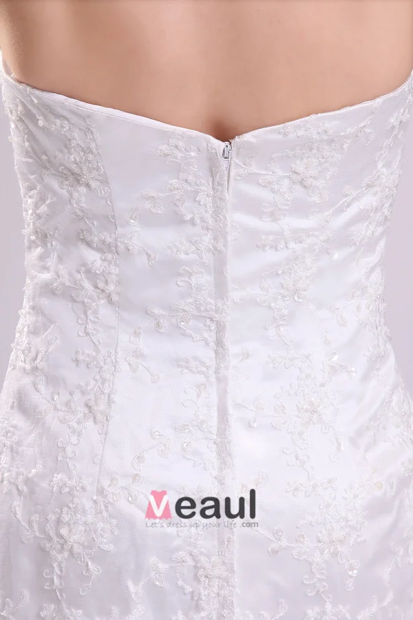 2015 Nice Zipper Lace Satin White Cocktail Dress Party Dress