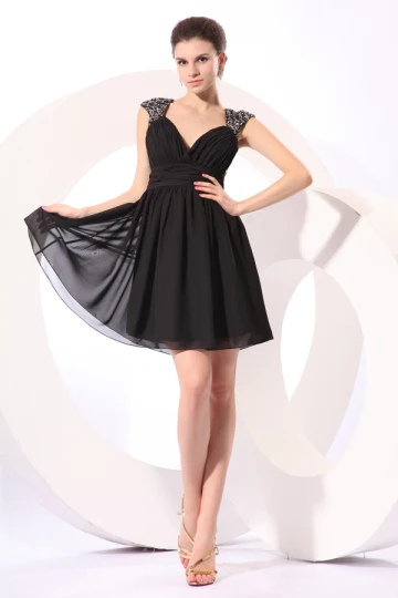 Backless Paillettes Captivante Robe De Cocktail Noire