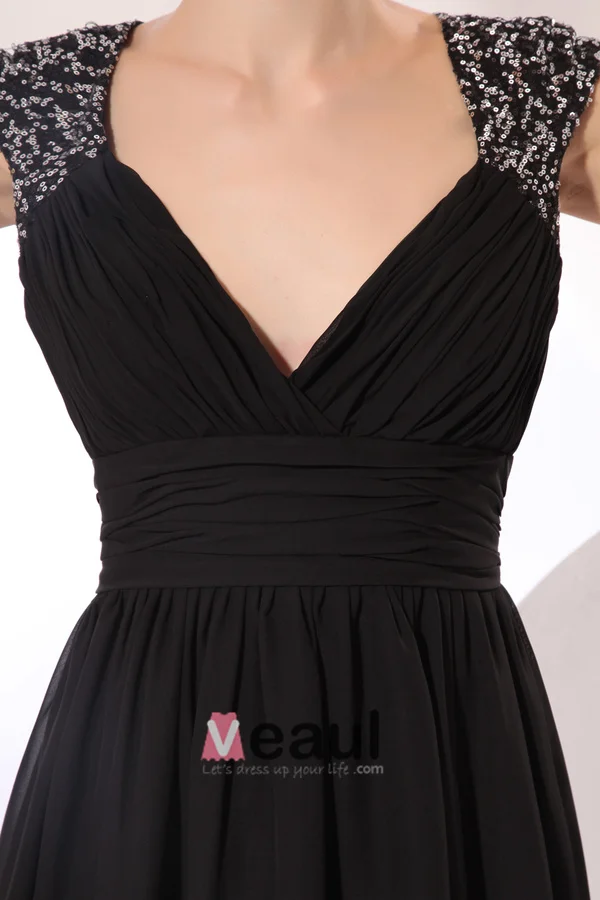 Backless Paillettes Captivante Robe De Cocktail Noire
