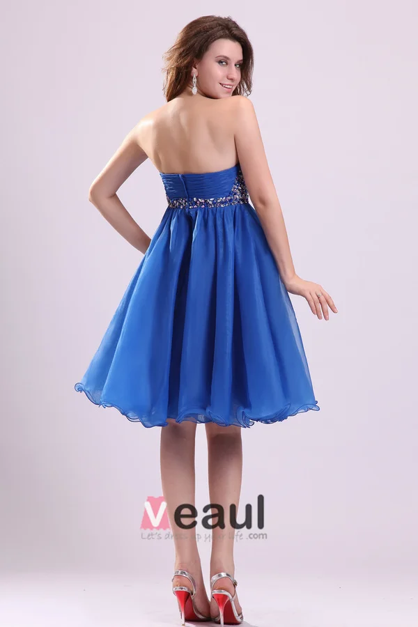 Princesse Épidémie Au Genou Robe De Cocktail En Organza De Satin