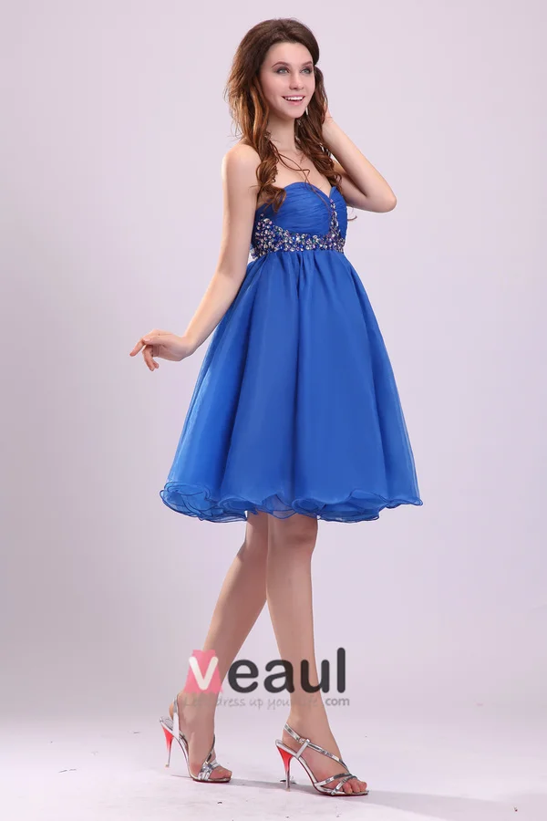 Princesse Épidémie Au Genou Robe De Cocktail En Organza De Satin