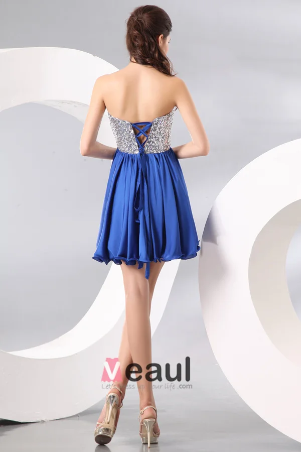 2015 Star Elastic Silk Blue A-line Cocktail Dresses