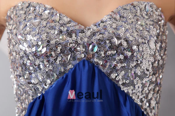2015 Star Elastic Silk Blue A-line Cocktail Dresses