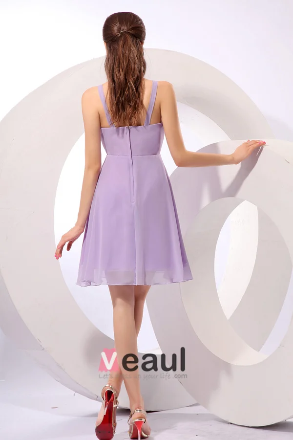 2015 Graceful Chiffon Elastic Woven Satin V-neck Zipper Bridesmaid Dresses