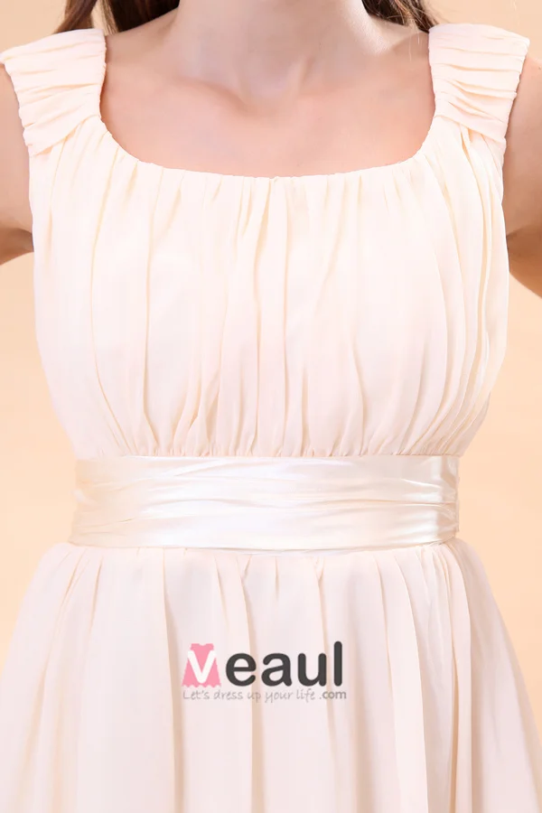 2015 Consummate Draped Square Wheat Bridesmaid Dresses