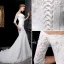 2015 Trumpet /Mermaid Square Neckline 1/2 Sleeves Lace Wedding Dresses