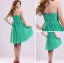 Robe De Demoiselle D'honneur Vert Genou Sightly Une Ligne