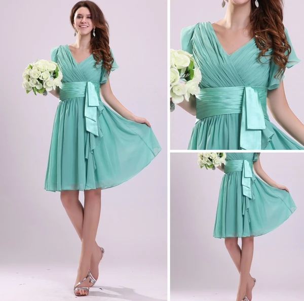 2015 Captivating V-neck Zipper Sash Bridesmaid Dresses