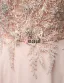 Encolure Carrée Dentelle Brodée De Perles Robe De Soirée En Mousseline De Soie