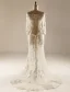2015 A-line Square Neckline Pierced Lace Flowers Beach Wedding Dresses
