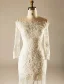 2015 A-line Square Neckline Pierced Lace Flowers Beach Wedding Dresses