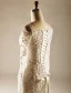 2015 A-line Square Neckline Pierced Lace Flowers Beach Wedding Dresses