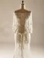 2015 A-line Square Neckline Pierced Lace Flowers Beach Wedding Dresses