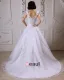 2015 Applique Sweetheart Satin Sweep Train A Line Bridal Gown Wedding Dresses