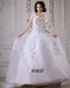 2015 Applique Sweetheart Satin Sweep Train A Line Bridal Gown Wedding Dresses