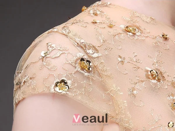 A-line Prinsessa Fyrkantig Ringning Beading Paljetter Ärmar Satin Aftonklänningar