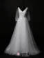 A-ligne Manches Princesse V-cou Tulle Robe De Mariage