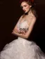 Robe De Bal Sweetheart Bretelles Spaghetti Volants En Cascade Robe De Mariée Champagne