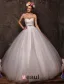2015 Ball Gown Sweetheart Beading Satin Bow Sash Tulle Wedding Dress With Shawl