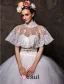 2015 Ball Gown Sweetheart Beading Satin Bow Sash Tulle Wedding Dress With Shawl